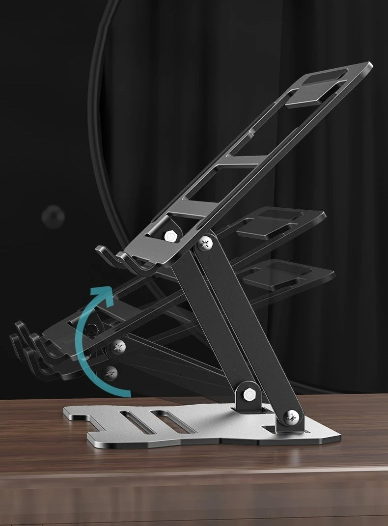 Suporte Ajustável para Portáteis - Dobrável, Anti-derrapante e com Dissipação Térmica Suporte Ajustável para Portáteis - Dobrável, Anti-derrapante e com Dissipação Térmica